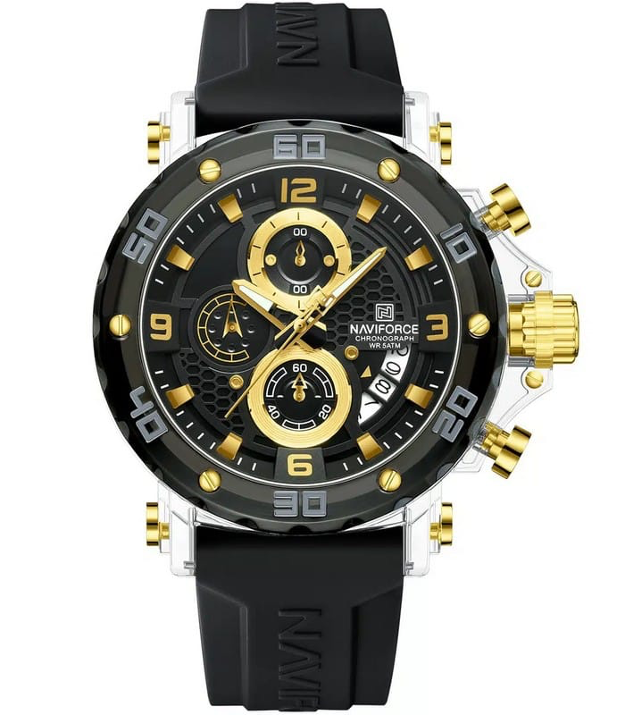Naviforce NF7123 Noir Doré Montre pour Homme