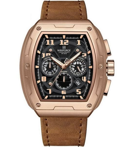 Naviforce NF8053 Marron Rose Gold Montre pour Homme