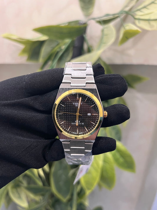 Tissot Prx Powermatic Black Dial Gold Bezel Automatic