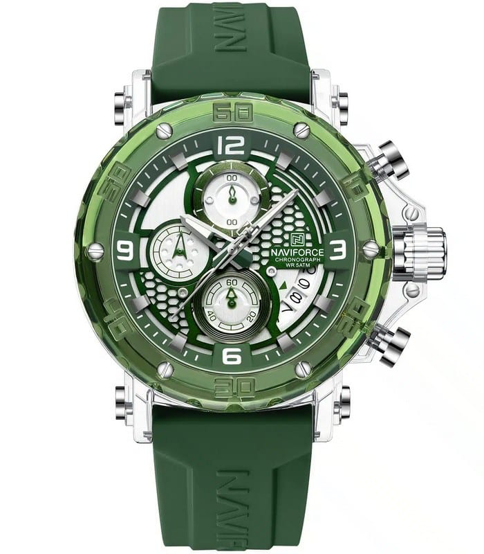 Naviforce NF7123 Vert Fond Blanc Montre Pour Homme