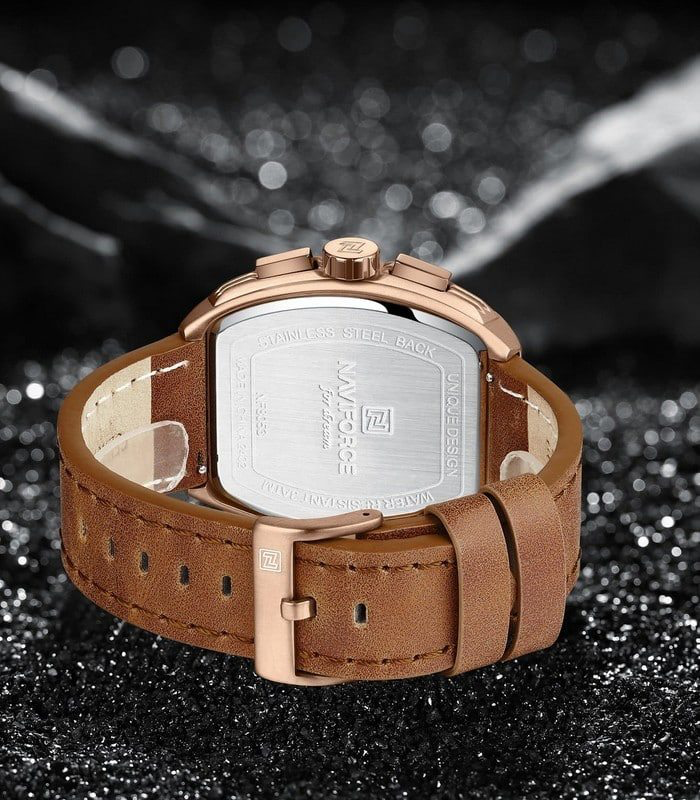 Naviforce NF8053 Marron Rose Gold Montre pour Homme
