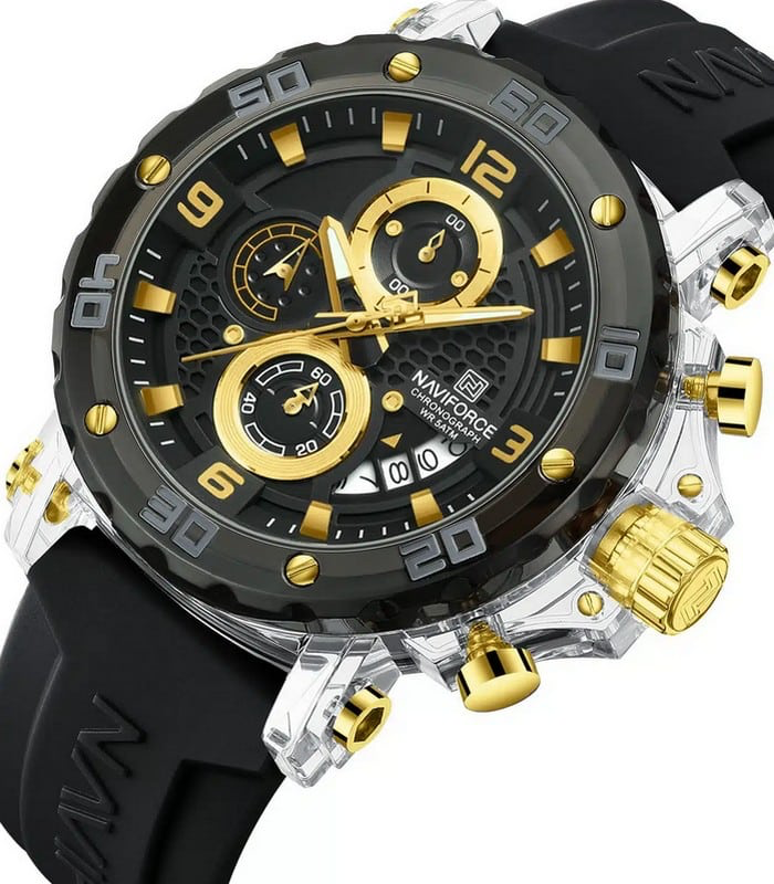 Naviforce NF7123 Noir Doré Montre pour Homme