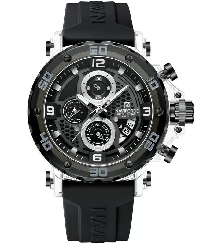 Naviforce NF7123 Noir Argent Montre pour Homme