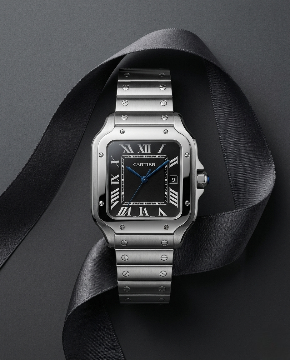 Cartier Santos Black Dial