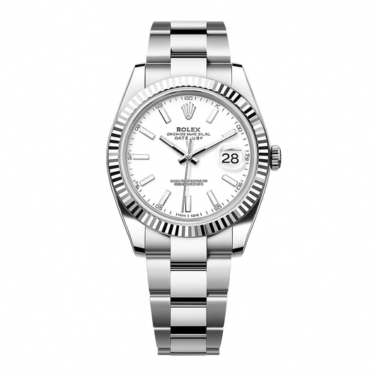 MONTRE DATE-JUST WHITE DIAL OYSTER BRACELET