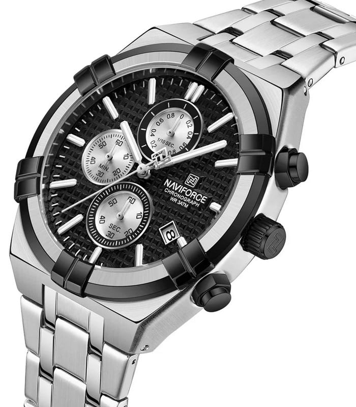 Naviforce NF8042 Argent Fond Noir Montre pour Homme