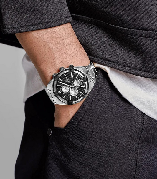 Naviforce NF8042 Argent Fond Noir Montre pour Homme