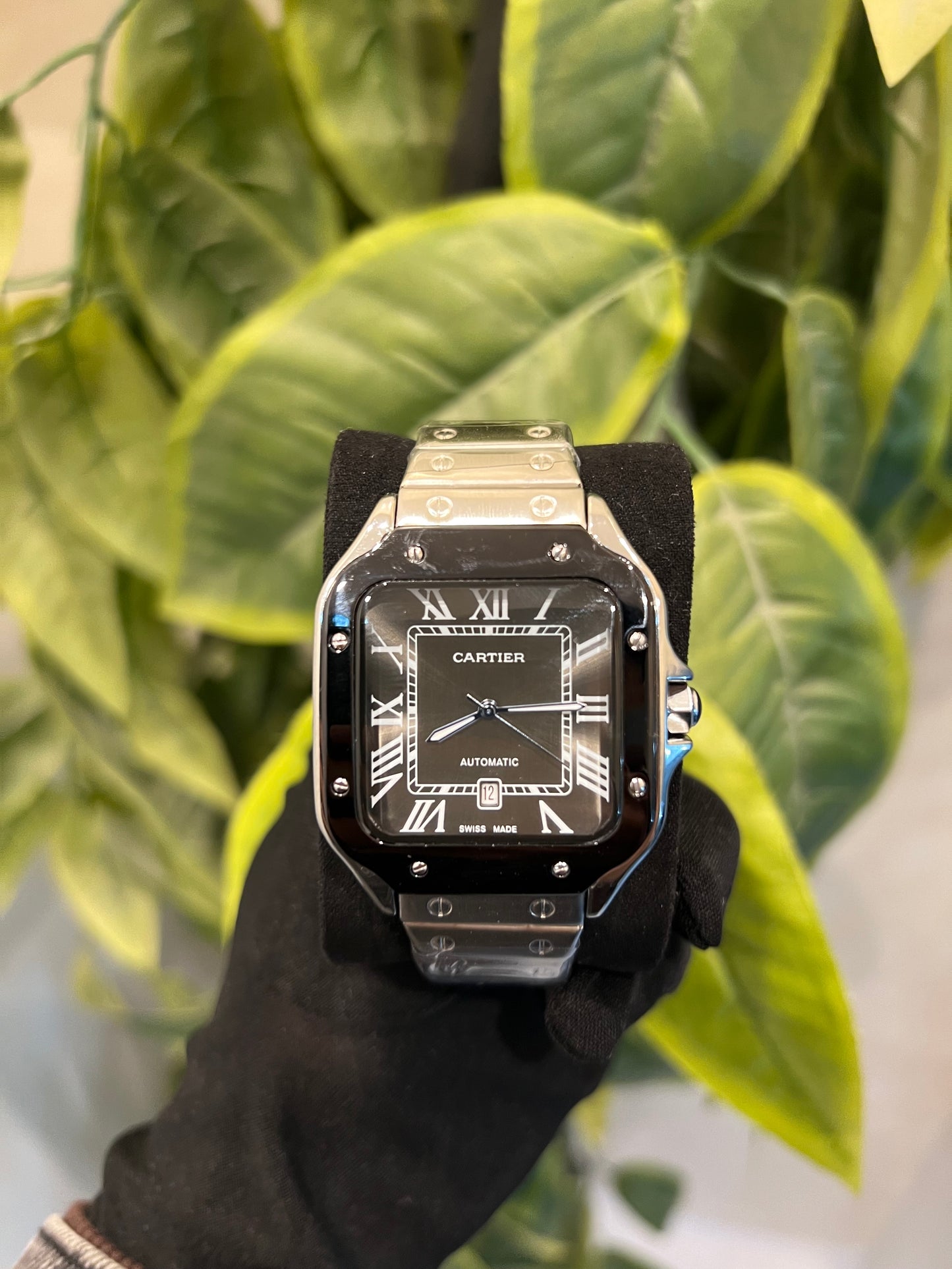 Cartier Santos Bezel & Black Dial