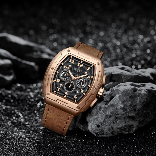 Naviforce NF8053 Marron Rose Gold Montre pour Homme