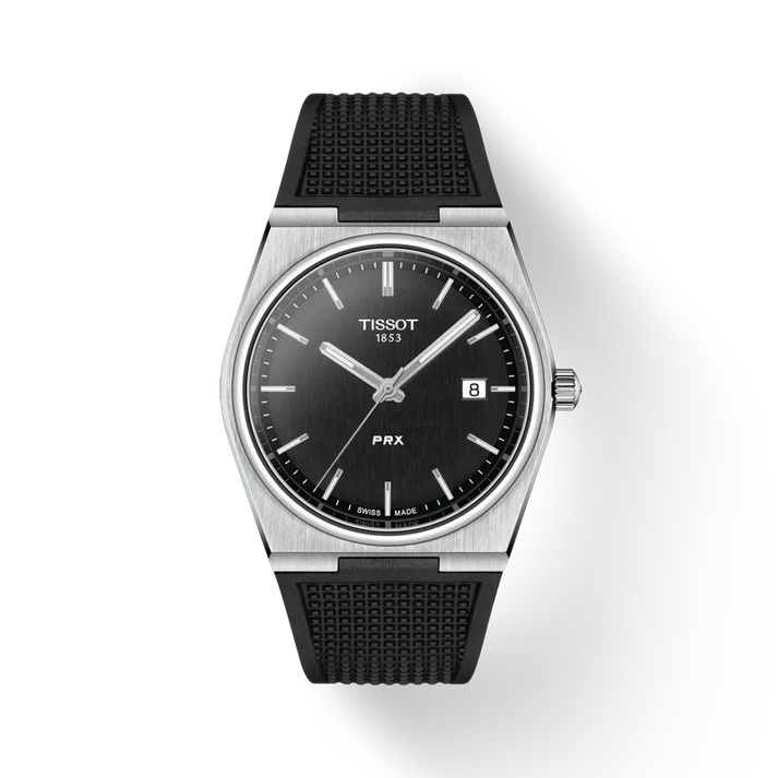 MONTRE PRX – CADRAN NOIR & BRACELET CAOUTCHOUC