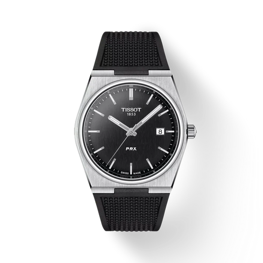 MONTRE PRX – CADRAN NOIR & BRACELET CAOUTCHOUC