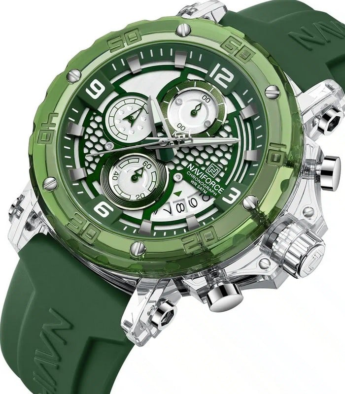 Naviforce NF7123 Vert Fond Blanc Montre Pour Homme
