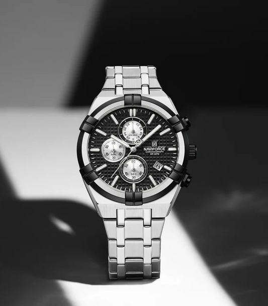 Naviforce NF8042 Argent Fond Noir Montre pour Homme
