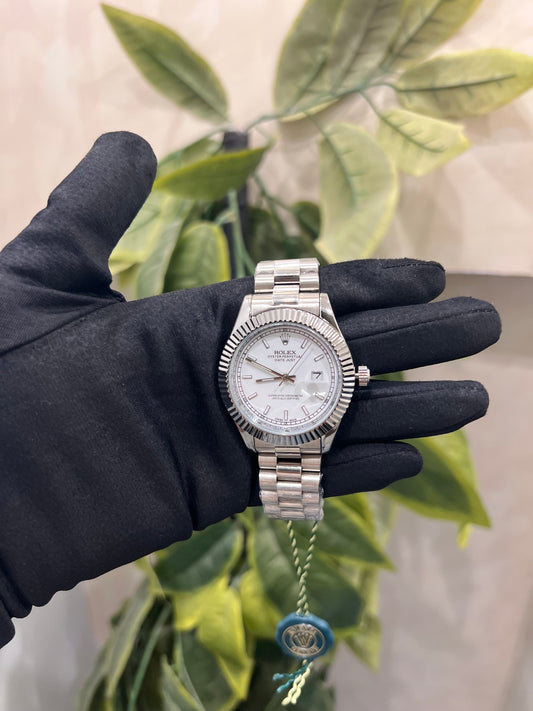 MONTRE DATE-JUST WHITE DIAL OYSTER BRACELET
