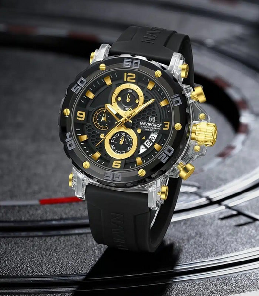 Naviforce NF7123 Noir Doré Montre pour Homme