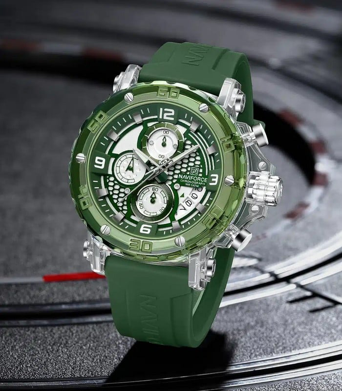 Naviforce NF7123 Vert Fond Blanc Montre Pour Homme