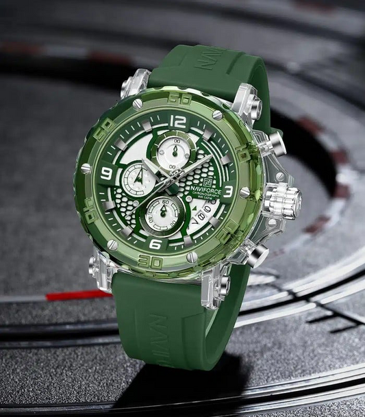 Naviforce NF7123 Vert Fond Blanc Montre Pour Homme