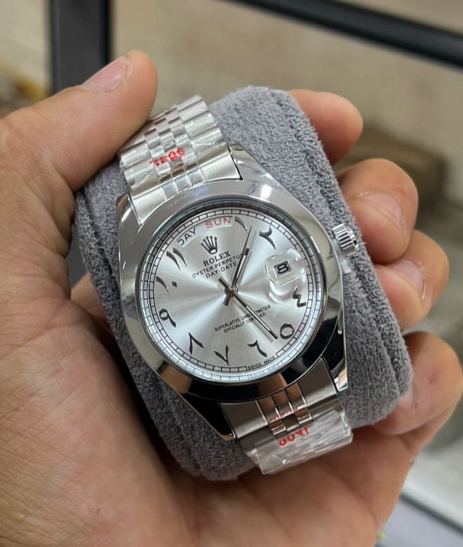Rolex Day-Date 40 Arabic Numerals White Dial