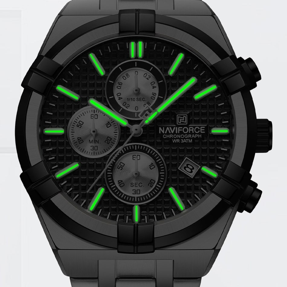 Naviforce NF8042 Argent Fond Noir Montre pour Homme