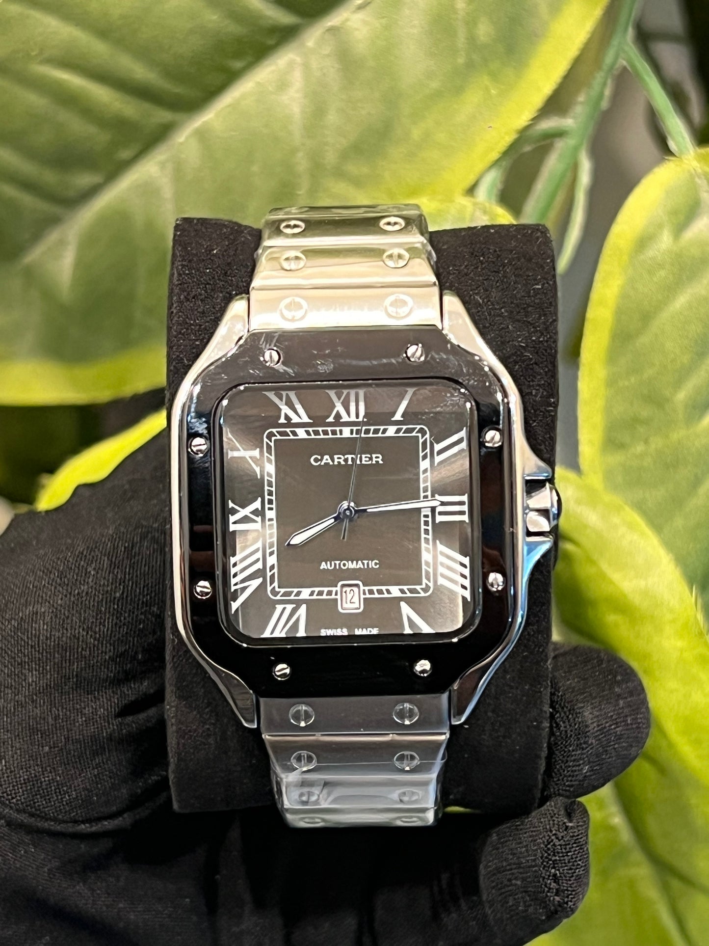 Cartier Santos Bezel & Black Dial