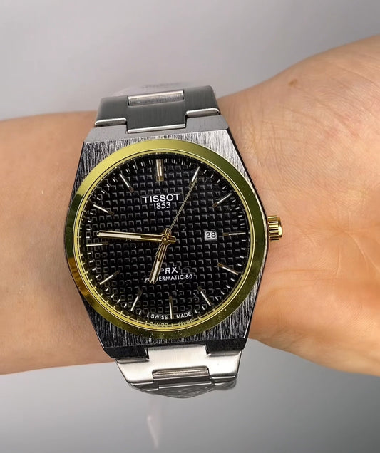 Montre PRX Powermatic Black Dial Gold Bezel AUTOMATIC