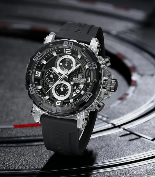 Naviforce NF7123 Noir Argent Montre pour Homme