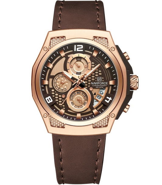 Naviforce NF8051L Marron Rosé Montre pour Homme