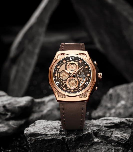Naviforce NF8051L Marron Rosé Montre pour Homme