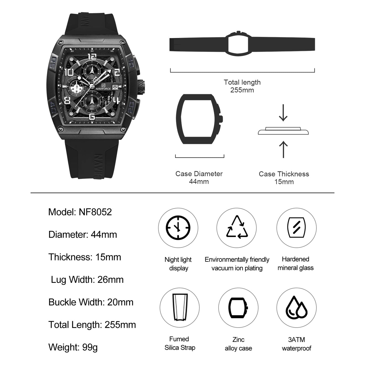 NAVIFORCE Watches for Men Chronograph Fashion Watch