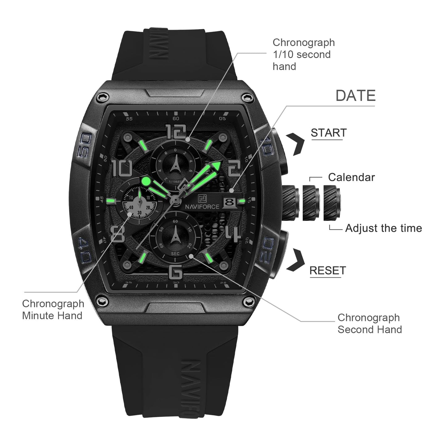 NAVIFORCE Watches for Men Chronograph Fashion Watch