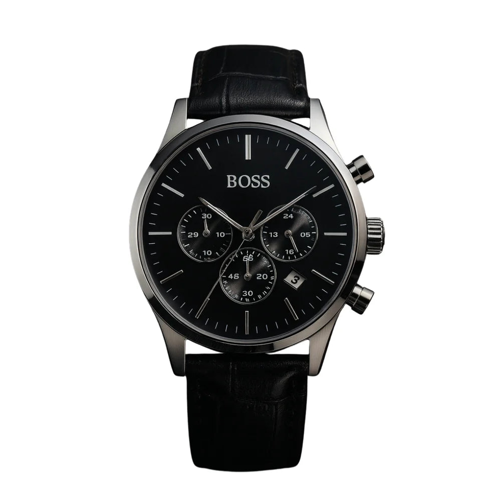 Montre Hugo Boss black Leather