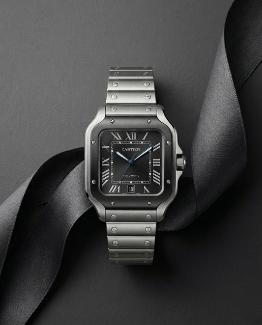 Cartier Santos Bezel & Black Dial