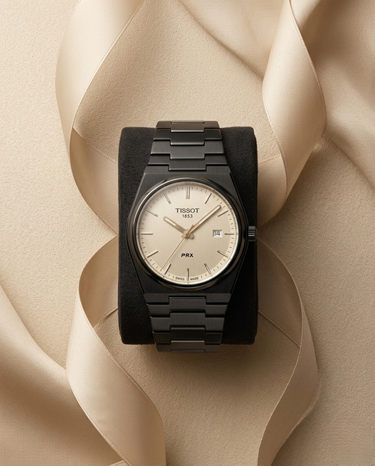 Tissot Prx – Noir & Fond Blanc