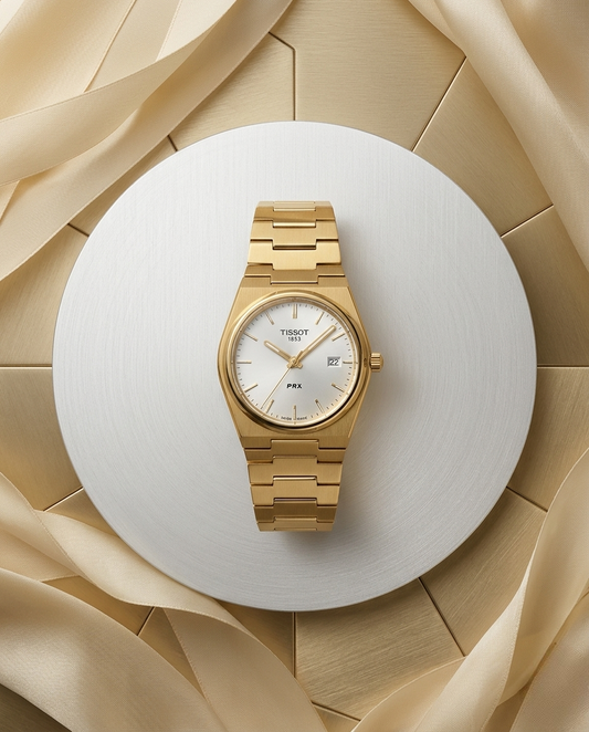 Tissot Prx – Gold & Fond Blanc