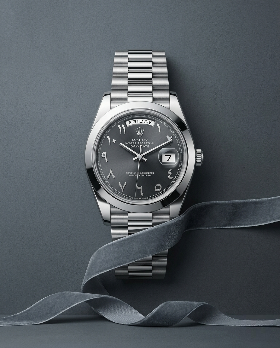 MONTRE Day-Date 40 Arabic Numerals Black Dial