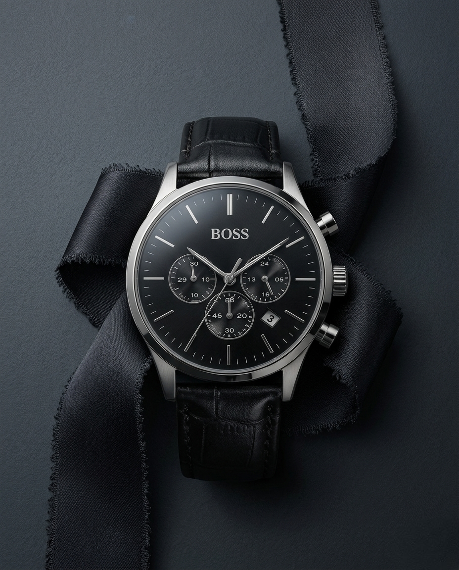 Hugo Boss Chronographe Black Leather
