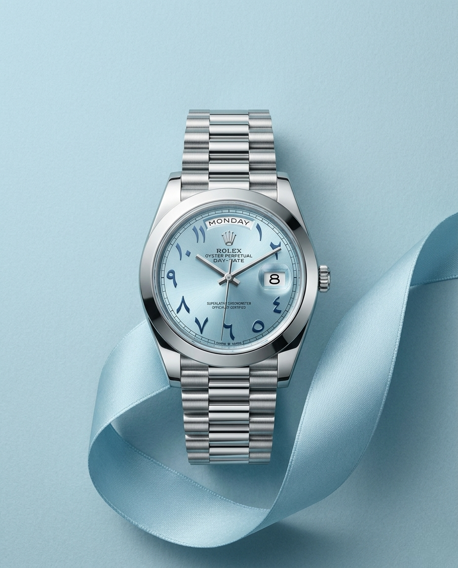 Rolex Day-Date 40 Arabic Numerals Blue Dial