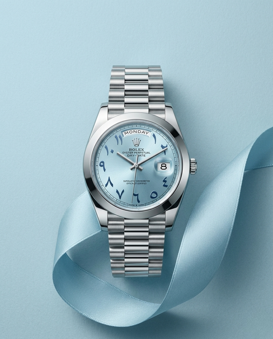 Rolex Day-Date 40 Arabic Numerals Blue Dial